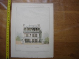 XXe Planche PETITES CONSTRUCTIONS FRANCAISES Maison Bourgeoise Thezard - Architettura