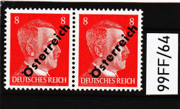 99FF/64  ÖSTERREICH 1945 Michl 662 ABKLATSCH Im PAAR  ** Postfrisch ZÄHNUNG SIEHE ABBILDUNG - Variétés & Curiosités