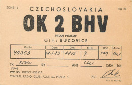 QSL Card Czechoslovakia Radio Amateur Station OK2BHV Y03CD 1983 Milan - Radio Amateur