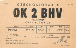 QSL Card Czechoslovakia Radio Amateur Station OK2BHV Y03CD 1983 Milan - Radio Amateur
