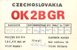 QSL Card Czechoslovakia Radio Amateur Station OK2BGR Y03CD 1984 Slavomir - Radio Amateur