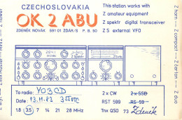 QSL Card Czechoslovakia Radio Amateur Station OK2ABU Y03CD 1983 Zdenek - Radio Amateur