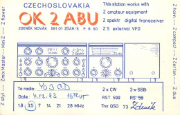 QSL Card Czechoslovakia Radio Amateur Station OK2ABU Y03CD 1983 Zdenek - Radio Amateur