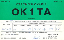 QSL Card Czechoslovakia Radio Amateur Station OK1TA Y03CD 1983 Karel Hercik - Radio Amateur