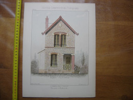 XXe Planche PETITES CONSTRUCTIONS FRANCAISES Maison D'employe Thezard - Architectuur