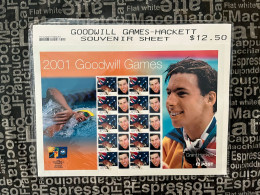 (folder 15-3-2024) Australia Post - 2001 Goowill Games (swimmer Grant Hackett)  RRP Was $ 12.50 In 2001 ! - Ganze Bögen & Platten