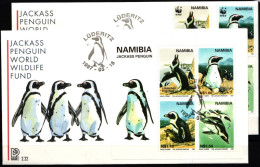 Namibia 837-840 Und Block 27 Gestempelt Auf FDC, Pinguine #IA696 - Namibia (1990- ...)