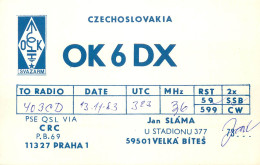 QSL Card Czechoslovakia Radio Amateur Station OK6DX Y03CD 1983 Jan Slama - Radio Amateur