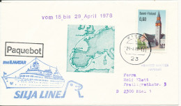 Finland Ship Cover Paquebot M/S Ilmatar Silja Cruises Line Visit Kiel 29-4-1978 Sent To Germany - Briefe U. Dokumente