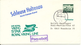 Norway Ship Cover Paquebot M/S Royal Viking Star Royal Viking Line Schleuse Holtenau Nord-Ostsee Kanal Sent To Germany 1 - Cartas & Documentos