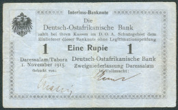 German East Africa 1 Rupie 1. Nov. 1915 Rosenberg Nr.914a RARITÄT, III - Deutsch-Ostafrika