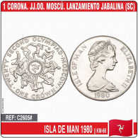 C2605€# Isla De Man 1980. 1 Corona. JJ.OO. Moscú (SC) KM-66 - Kolonien