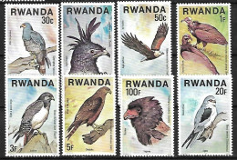 Rwanda - MNH ** 1977 - Complete Set 8/8 : Birds Of Prey - Adler & Greifvögel