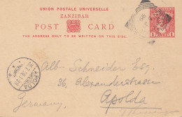 Zanzibar 1899: Post Card To Apolda/Germany - Tanzania (1964-...)