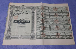 Société De La Brasserie De Lutèce S.A. - Part De Fondateur Au Porteur - Paris 1910. - Industrial
