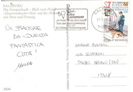 CARTOLINA SALZBURG PER ITALIA CON ANNULLO TARGHETTA - Briefe U. Dokumente