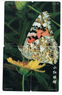 Papillon Butterfly  - Puzzle 4  Télécartes Chine China Phonecard  Telefonkarte (P 45) - Chine