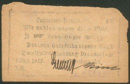 German East Africa 10 Rupien 1. Juli 1917 Rosenberg Nr.938b RARITÄT, III-IV - Deutsch-Ostafrikanische Bank