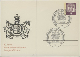 PP 25/2 Württembergischer Philatelistenverein &  Wappen SSt Stuttgart 7.10.1962 - Buste Private - Nuovi