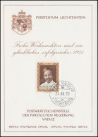 Liechtenstein 526 Weihnachten / Prinz Wenzel - Grußkarte Zum Jahreswechsel 1971 - Cartas Máxima