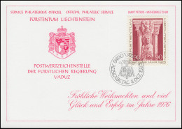 Liechtenstein 641 Weihnachten - Grußkarte Zum Jahreswechsel 1976 - Maximumkarten (MC)