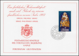 Liechtenstein 814 Weihnachten - Grußkarte Zum Jahreswechsel 1983 - Cartas Máxima