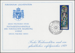 Liechtenstein 721 Weihnachten - Grußkarte Zum Jahreswechsel 1979 - Cartas Máxima