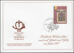 Liechtenstein 1143 Weihnachten - Grußkarte Zum Jahreswechsel 1997 - Maximumkarten (MC)