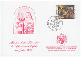 Liechtenstein 1218 Weihnachten - Grußkarte Zum Jahreswechsel 2000 - Cartas Máxima
