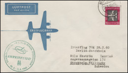 Luftpost INTERFLUG IF 704 Berlin-Kobenhagen 28.2.60, Drucksache BERLIN 24.2.60 - Luftpost