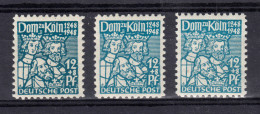 70 Kölner Dom 12 Pf - Set Farbtönungen Mit 3 Marken, Postfrisch ** - Mint