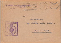 Frei Durch Ablösung Reichsmarine-Verpflegungsamt KIEL 8.5.1933 Als Orts-Brief - Schiffahrt