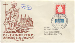 199 Hl. Bonifatius - Apostel Der Deutschen EF Schmuck-FDC ESSt FULDA 5.6.1954 - Cristianismo