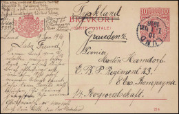 Postkarte P 34 BREVKORT König Gustav Druckdatum 214, LUND 10.11.916 - Postal Stationery