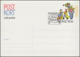 Schweden Postkarte P 91 Tachtenzeichnung 55 Öre, FDC Stockholm 10.11.1971 - Postal Stationery