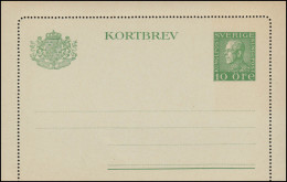Schweden Kartenbrief K 22 KORTBREV König Gustav 10 Öre, ** Postfrisch - Postal Stationery