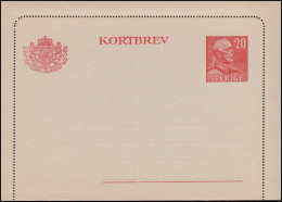 Schweden Kartenbrief K 31 KORTBREV 20 Öre 1946 ** Postfrisch - Ganzsachen