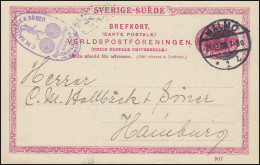 Postkarte P 25 SVERIGE-SUEDE Mit DV 907, MALMÖ 21.12.1908 Nach Hamburg - Postal Stationery