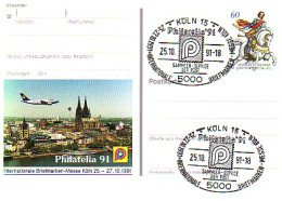 PSo 25 Briefmarken-Messe PHILATELIA Köln 1991, SSt Köln Messe-Symbol 25.10.91 - Postcards - Mint