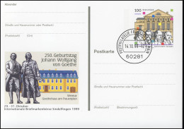 PSo 62 Briefmarkenbörse Sindelfingen Goethe 1999, VS-O Frankfurt 14.10.1999 - Postcards - Mint