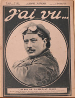 Revue Hebdomadaire "J'ai Vu" N° 103 Du 4 Novembre 1916 - Grande Guerre: L'As Des As: L'Adjudant Aviateur Dorme - 1900 - 1949