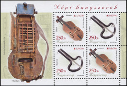 Hungary 2014. EUROPA Stamps - Musical Instruments (MNH OG) Miniature Sheet - Unused Stamps