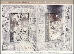 Hungary 2014. 450th Anniversary Of The Birth Of William Shakespeare (MNH OG) S/S - Nuevos