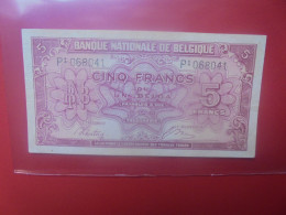 BELGIQUE 5 Francs 1943 Circuler (B.33) - 5 Francs-1 Belga