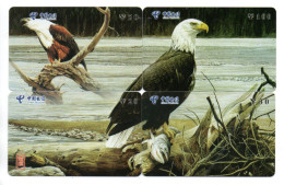 Oiseau Aigle Eagle   - Puzzle 4  Télécartes Chine China Phonecard  Telefonkarte (P 49) - Cina