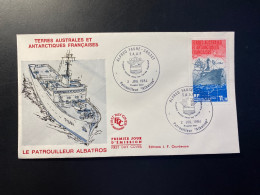 Enveloppe 1er Jour "Le Patrouilleur Albatros" - 02/07/1984 - PA84 - TAAF - Crozet - Marine Nationale - Bateaux - FDC