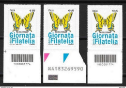 ● 2016  Giornata Della Filatelia 2016  TRITTICO Con 2 Codici Barre E Codice AlfaNumerico + RARO - Códigos De Barras