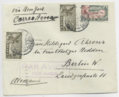 MEXICO AERO 30CX2+ 1 PESO LETTRE COVER AVION MEXICO 1935 TO BERLIN VIA NEW YORK - Mexico