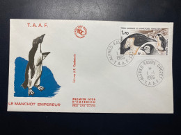 Enveloppe 1er Jour "Le Manchot Empereur" - 01/01/1985 - 109 - TAAF - Crozet - Oiseaux - FDC
