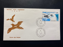 Enveloppe 1er Jour "Le Pétrel Des Neiges" - 01/01/1985 - 110 - TAAF - Saint Paul - Oiseaux - FDC